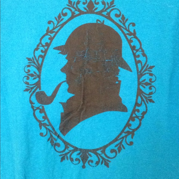 SOLD Blue Sherlock Holmes Graphic Tee Large - Picture 2 of 2